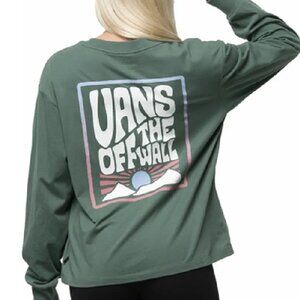 NWOT Vans "Off The Wall" Womens Topa Topa Bloussant Tee - Duck Green- Medium